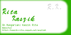 rita kaszik business card